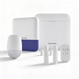 (AX PRO) KIT de Alarma AX PRO / Incluye: 1 Hub con bateria de respaldo / 1 Sensores PIR / 2 Contactos Magnéticos / 1 Control Remoto / 1 Sirena Inalambrica Exterior / WiFi / Compatible con Hik-Connect P2P