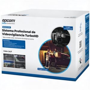 Kit de Seguridad EPCOM TurboHD 1080p - 8 Cámaras ColorVu (Imagen a Color 24/7) con Micrófono Integrado y DVR de 8 Canales