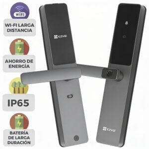 Cerradura Inteligente / Wi-Fi / Bluetooth / Códigos Temporales Para Visitantes / Lectura de Huella / Lectura de Tag / Contraseña / Botón para Timbrar / Apertura Remota / Alarma Anti-intrusión / No Requiere HUB