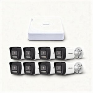 Kit IP Hikvision 1080p (2MP) de 8 Cámaras ColorVu con Micrófono y NVR de 8 Puertos PoE - Inteligencia AcuSense Lite