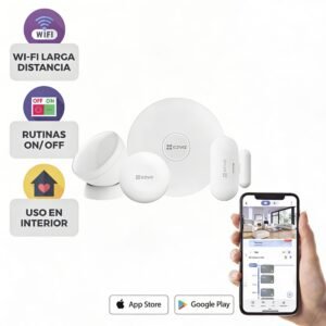 Kit de Alarma Inalámbrico Inteligente EZVIZ B1 | Zigbee | Incluye Hub, Sensor de Movimiento, Contacto Magnético y Botón Inteligente | Control por App