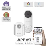 Timbre con Cámara Wi-Fi Inteligente a Batería Recargable de 3 Megapíxeles: Video Doorbell para Exterior IP65, Llamada Directa a la App e Incluye Timbre para Interior