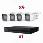 Kit HiLook HL-24B-KIT: DVR 4 Canales 1080p + 4 Cámaras ColorVu con Micrófono Integrado