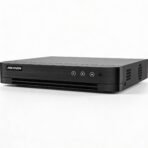 Grabador de vídeo Hikvision negro con indicadores frontales
